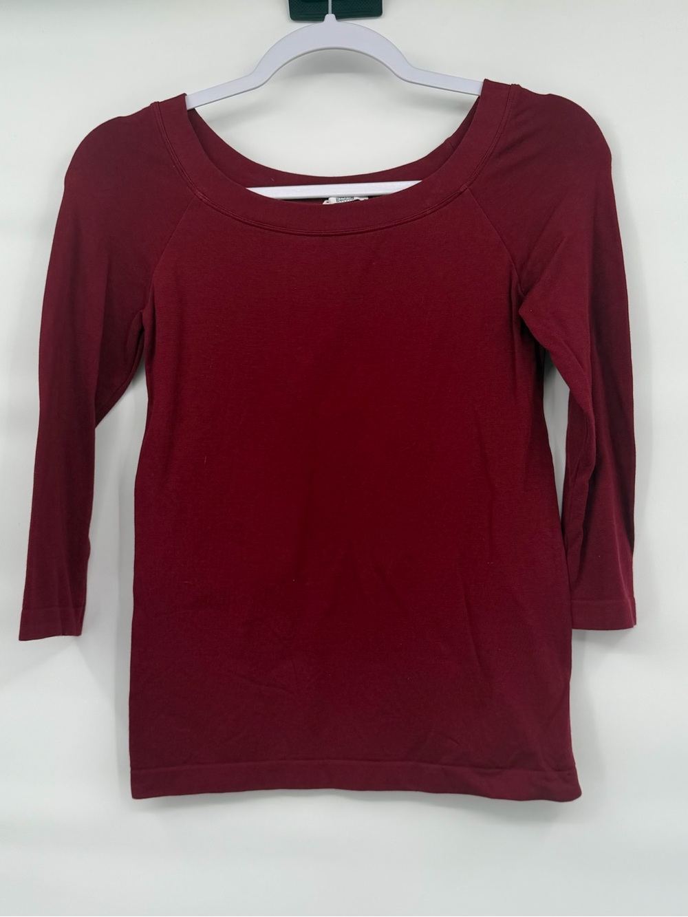 Wolford burgundy cropped sleeve cotton blend top